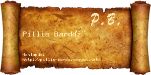Pillis Bardó névjegykártya